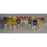A Collection Of Coloured Wine Glasses