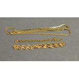 A 9ct. Gold Linked Neck Chain Together With Two 9ct. Gold Linked Bracelets, 15.7gm