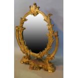 A Carved And Gilded Swing Frame Dressing Mirror, 59cm tall