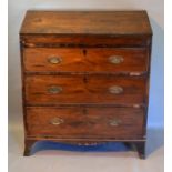 A 19th Century Mahogany Clerks Desk The Hinge Top Enclosing A Fitted Interior above three long