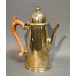 A London Silver Queen Ann Style Coffee Pot With Wooden Handle, 23oz all in