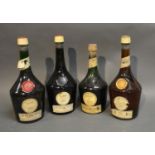 One Bottle D.O.M Benedictine Liqueur with four other similar bottles