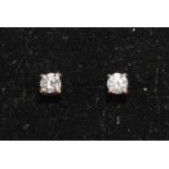 A Pair Of White Gold Solitaire Diamond Set Ear Studs