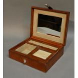 A Small Travelling Leather Jewellery Box Of Rectangular Form