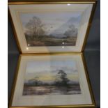 W Reeves Pheasants In Flight And Geese In Flight, a pair of watercolours, 34cm by 49cm, together