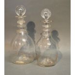 A George III Irish Glass Decanter With Stopper, together with another similar