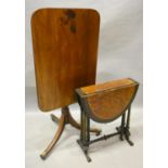 A Victorian Burr Walnut And Ebonised Oval Sutherland Table, together with a 19th Century mahogany