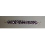 An Amethyst Bracelet With Silver Clasp