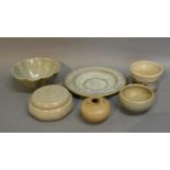 Jeremy Leach Studio Pottery Covered Box In The Chinese Style, together with five other pieces of