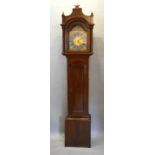 A George III Mahogany Longcase Clock The Arched Hood above a similar door and conforming plinth