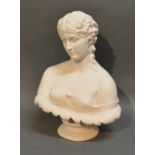 A Marble Bust In The Form Of Clytie, 32cm tall