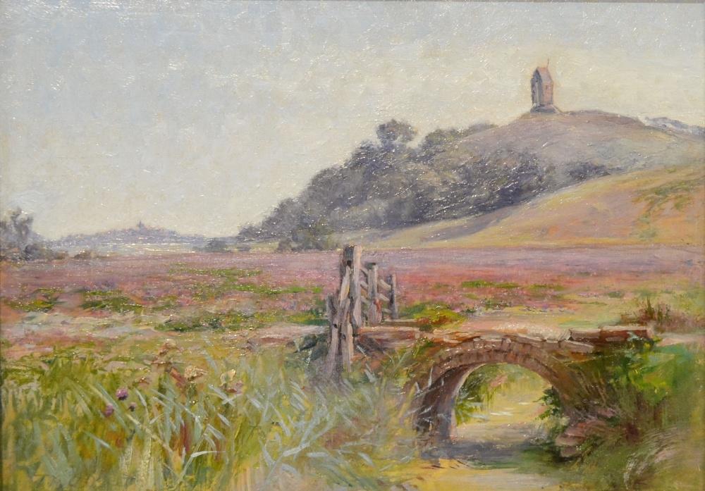 Thomas Robert Ablett 1849 - 1945, Windmill On The Hill, oil on board signed, 23 by 32cm
