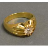 An 18ct. Gold Gentleman's Solitaire Diamond Ring, approximately 0.75ct.