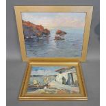 A Mattis Coastal Scene, Oil On Board Signed, 37 by 45cm, together with another similar by the same