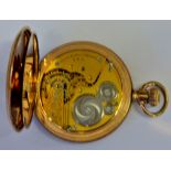 A Gold Plated Elgin 7 Jewel Hunter Watch, USA, 29802510 (Working)