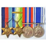 WWII 1939 Star, Atlantic Star with French and Germany bar, War Medal and Police Long Service