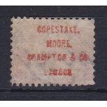 Great Britain 1870-Copestage, Moore, Crampton under print in red on 1/2d rose-red, used SGPP27