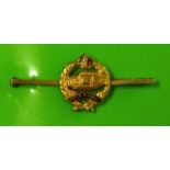 Royal Tank Regiment Sweetheart brooch - enamel and gilt. Scarce