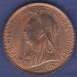 Great Britain 1900 Queen Victoria Halfpenny, S3962, AUNC