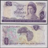 New Zealand-Reserve Bank 1981-5, Two Dollars 9Y2 140886 Purple, Knight, Chief Cashier signature
