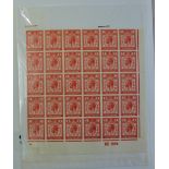 Great Britain 1929-Postal Union Congress 1d scarlet, mint block of thirty - corner marginal with