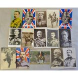 WWI Military Personalities Photographic postcards (15) including: Sir John French, Lord Kitchener,