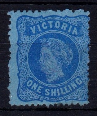 Australia(Victoria)1875-1/- light blue/blue, SG138,u/mint