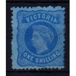 Australia(Victoria)1875-1/- light blue/blue, SG138,u/mint