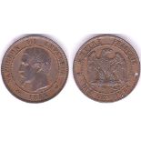 France 1855W 10 Cents, KM 771.7, AUNC