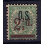 Australia(South Australia) 1891-O.S 2.1/2 on 4d green, SG054, un/mint