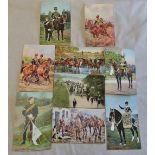 Hussar Artist Postcards including: 11th Hussars, 7th Hussars, Harry Payne, Tuck's etc. Good lot (10)