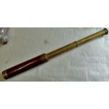 Telescope early 1900's brass and wood-in good condition