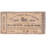 1862 Confederate Sixty Cent note-State of Virginia City of Richmond