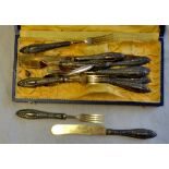 Solingen Butter/Fruit set- (5) Knives, (6) forks- cased