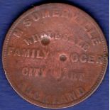 New Zealand - 1857 Somerville Penny Token KMTN 64 VG