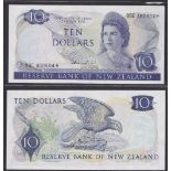 New Zealand-Reserve Bank 1981-5, Ten Dollars, 99C460804 Blue, Hardie Chief Cashier signature