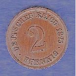 Germany 1875A, 2 Pfennig KM2