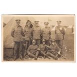 Royal Fusiliers WWI-RP postcard-coy shooting team at camp-nice card, small corner crease