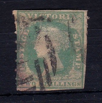 Australia(Victoria)1857-Two shillings, Rouletted, SG56, used, scarce.