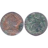 Great Britain (1774-1/2) 1774-Half penny, finer a little pitted