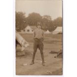 Royal Field Artillery WWI RP Soldier outside Medical tent at camp