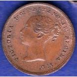 Great Britain Half Farthing - 1844 Ref S3951, Grade AEF some lustre.