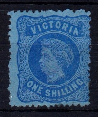 Australia(Victoria)1875-1/- light blue/blue, SG138,u/mint - Image 2 of 2