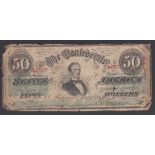1863 (July) 50 Dollars, richmond, J. Davis at centre, 1st series, T57, VG, Pick37
