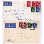 Great Britain 1936(1 Sept) and 14 Sept, first day cover to Kenya