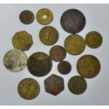 Tokens etc-Mixed range including copper and brass rubs etc(15)