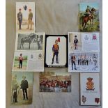 Hussar RP and Artist Postcards including: 7th (Queen's Own) Hussars badge card, 13th Hussars,