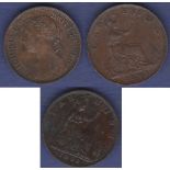 Great Britain 1891 Farthing, S3958 VF Victoria-Great Britain 1893 Farthing S3958 GVF Victoria-