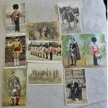 Scots Guards - Good batch of RP and artist Cards: YMCA Camp (Scots Guards), Drummers 2nd Scots