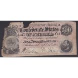1864 Five Hundred Dollars, Richmond Equestrian Statue of Washington let, General Stonewall Jackson